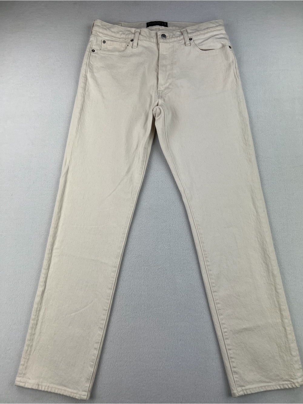 Abercrombie & Fitch Mens Off White 90s Straight Leg Stretch Denim Jeans 34x34